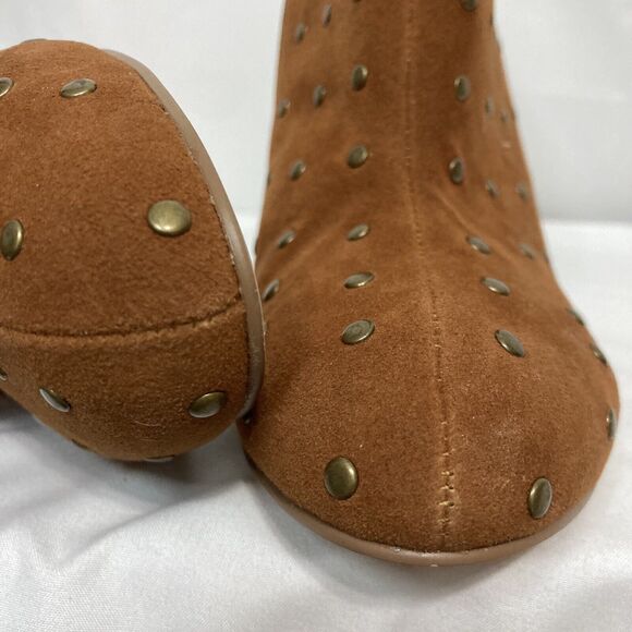 Vintage Studded Ankle Boots by Donna Salyer Size 6, heel 4" Zipper Suede Stylish - Picture 6 of 15
